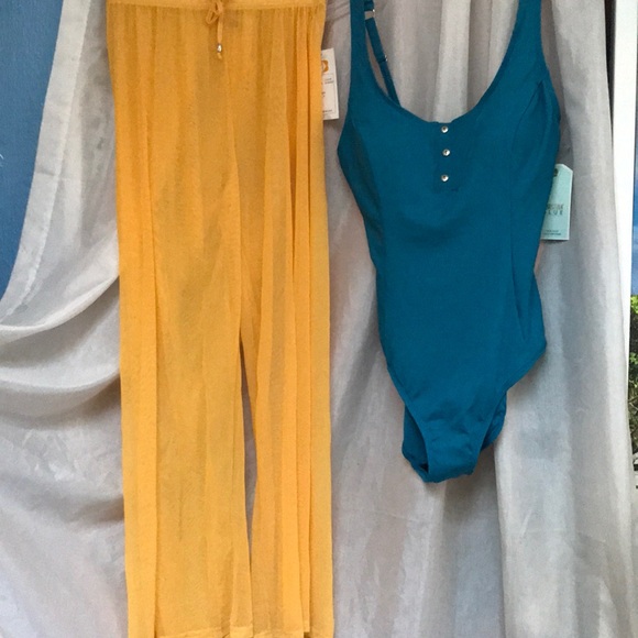 Christina Blue teal swimsuit - Picture 1 of 10